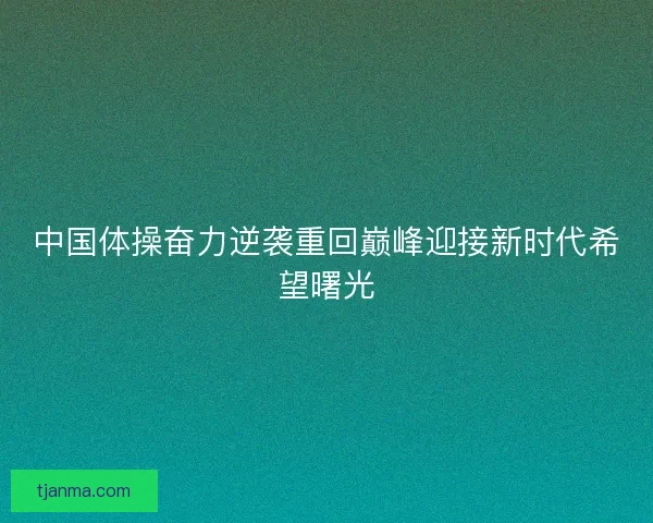 中国体操奋力逆袭重回巅峰迎接新时代希望曙光 中国体操奋力逆袭重回巅峰迎接新时代希望曙光