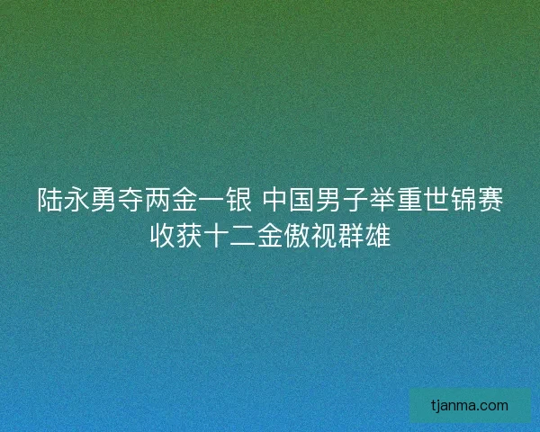 陆永勇夺两金一银 中国男子举重世锦赛收获十二金傲视群雄 陆永勇夺两金一银 中国男子举重世锦赛收获十二金傲视群雄